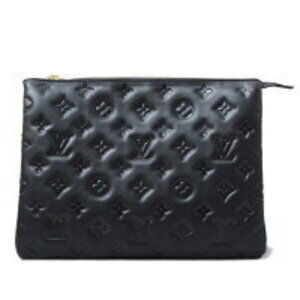 Louis Vuitton Lambskin Chain Coussin Bag Shoulder Black